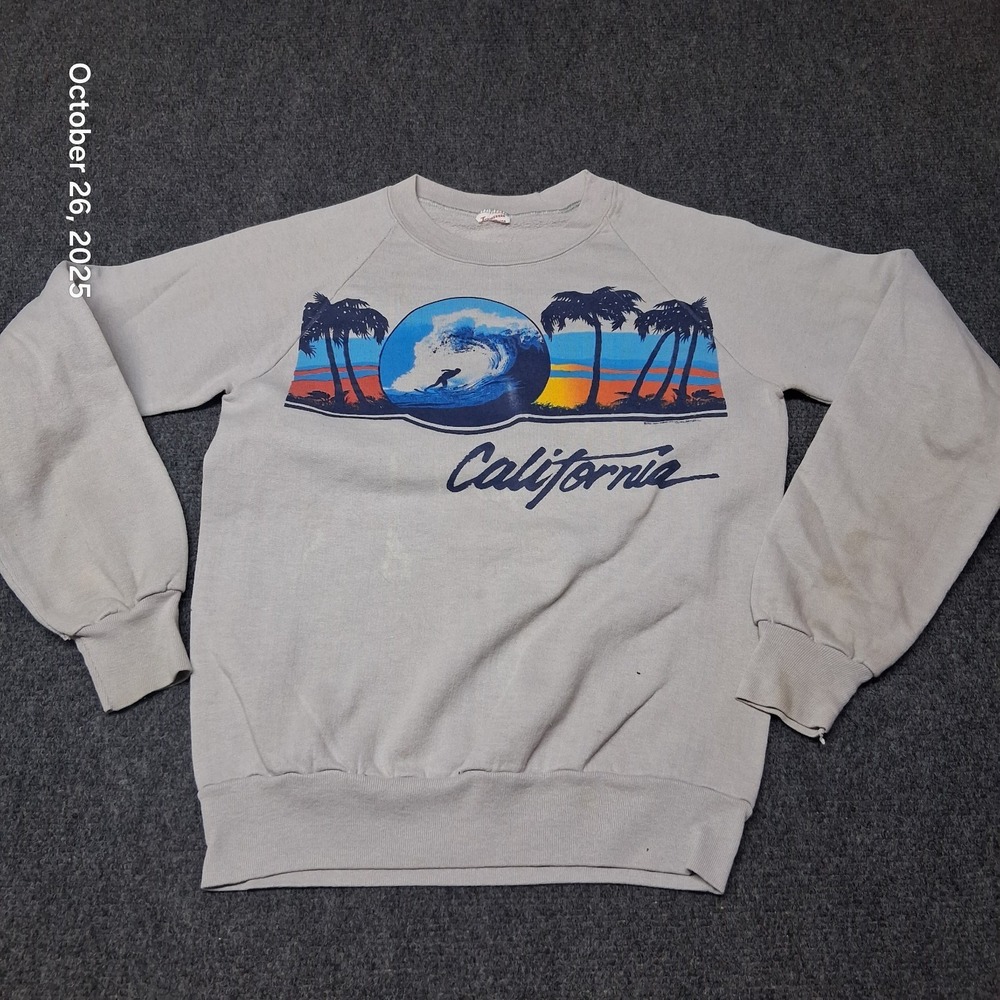 ** Vintage Tennesse River Sweatshirt CALIFORNIA State Size Small Gray 90s Crew‎